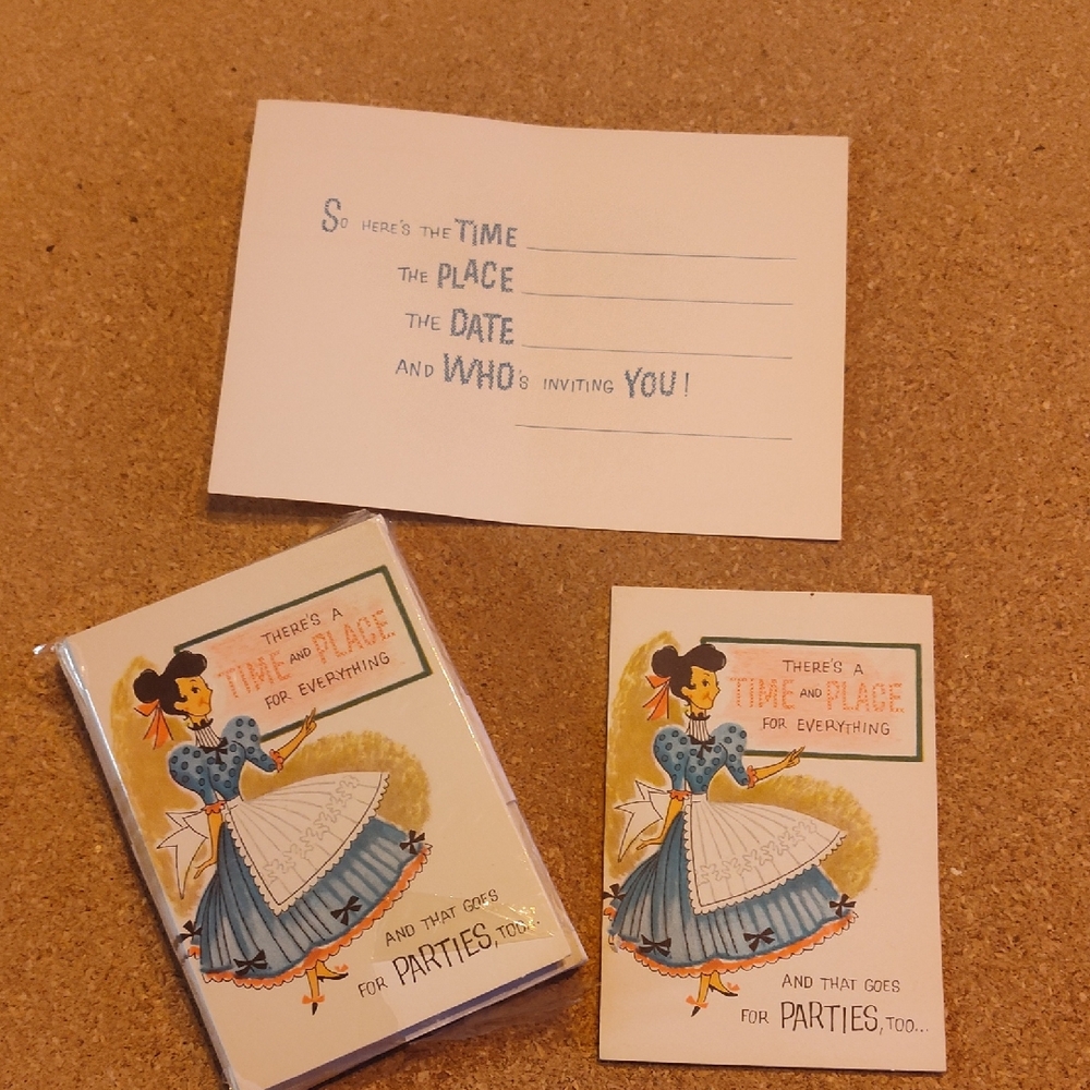 Vintage retro New Party Invitations